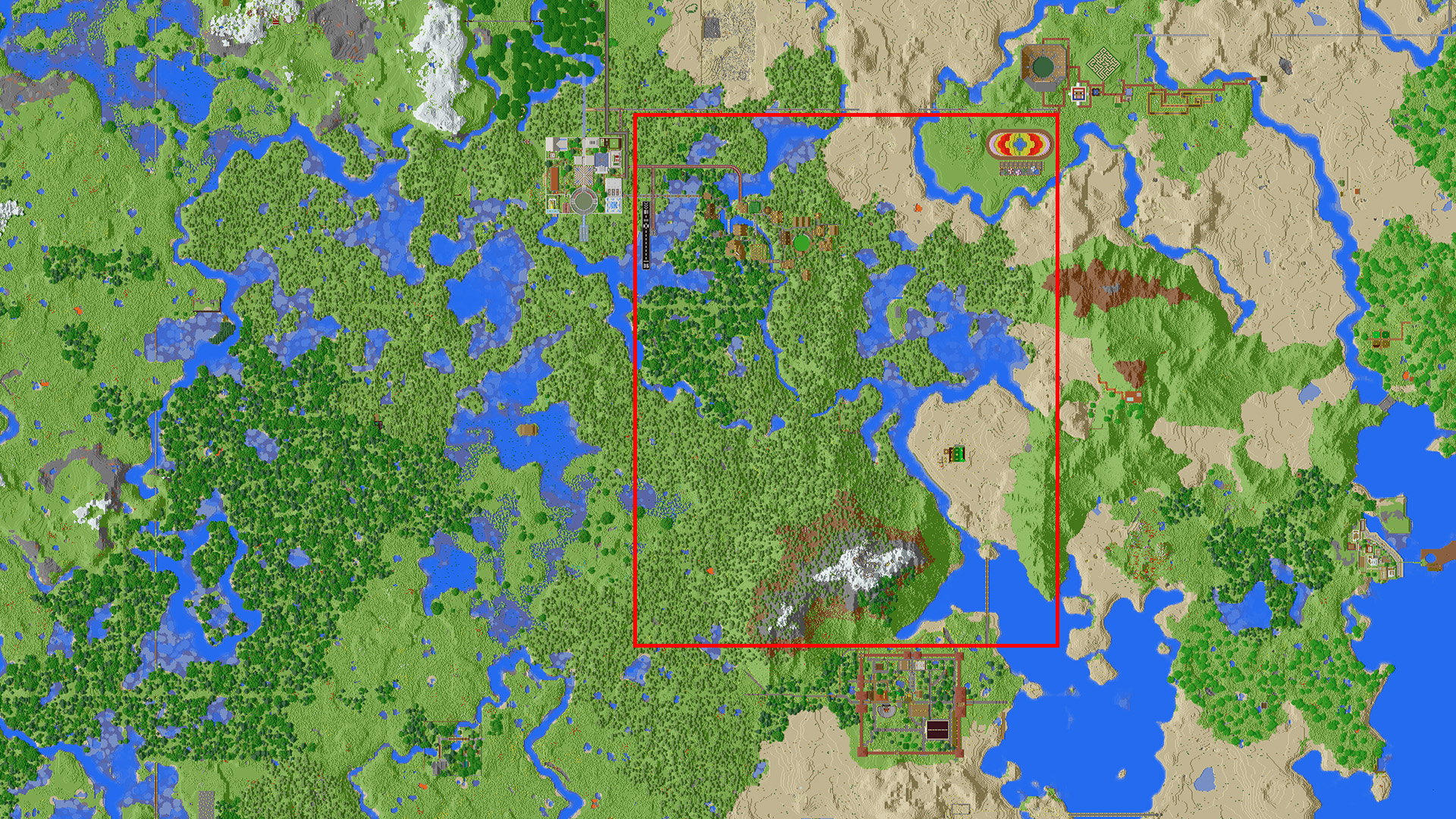 Section of the map for export is outlined in red.