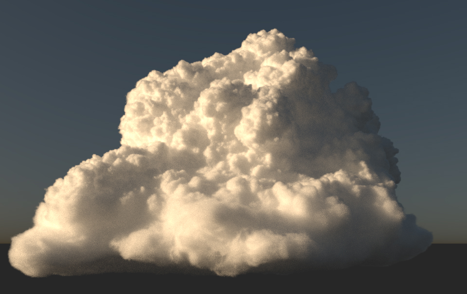 Image from paper Figure 11: an optically thick cloud rendered using decomposition tracking.