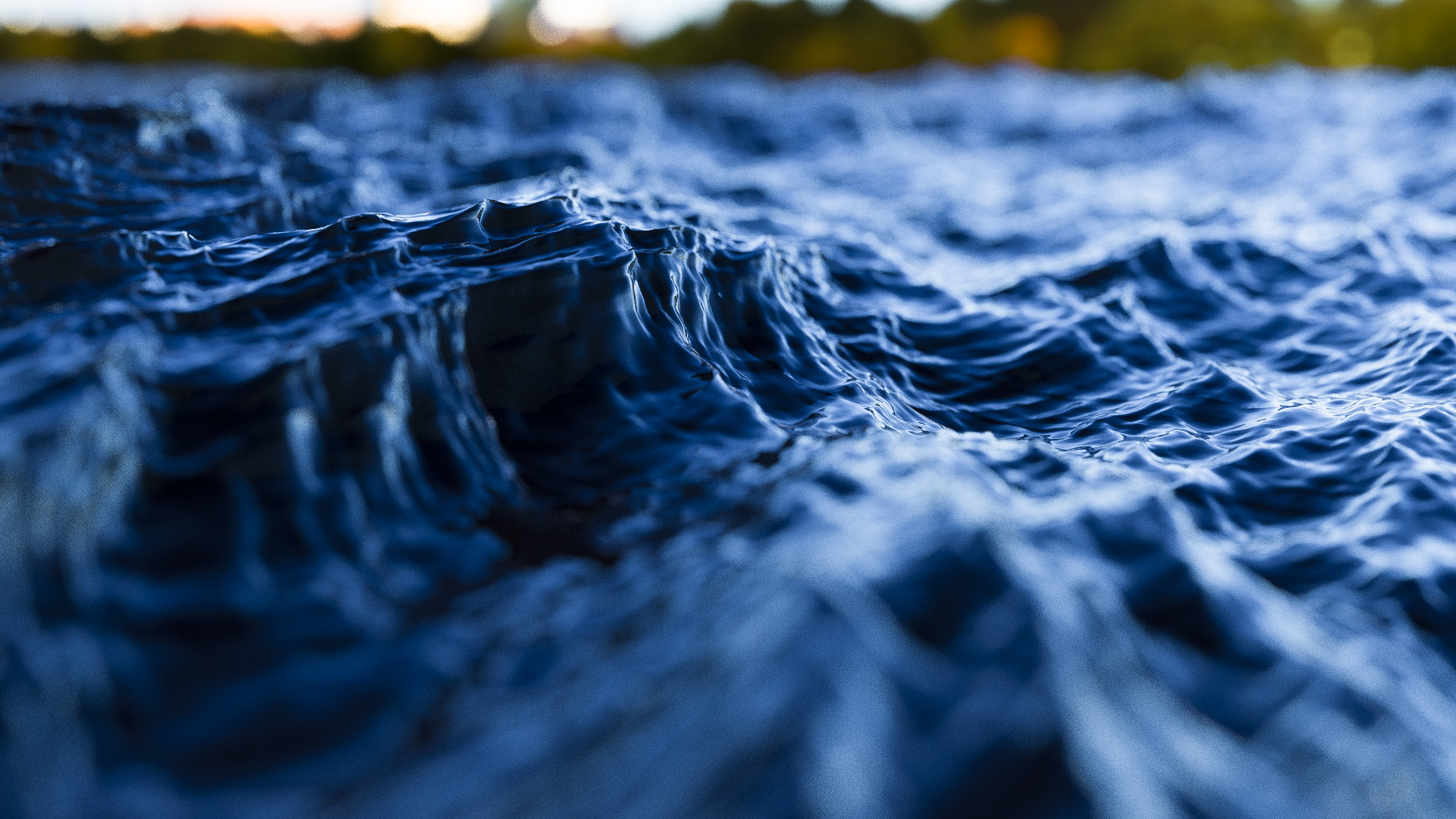 Figure 1: An ocean surface modeled as a flat plane and rendered using vector displacement mapping.
