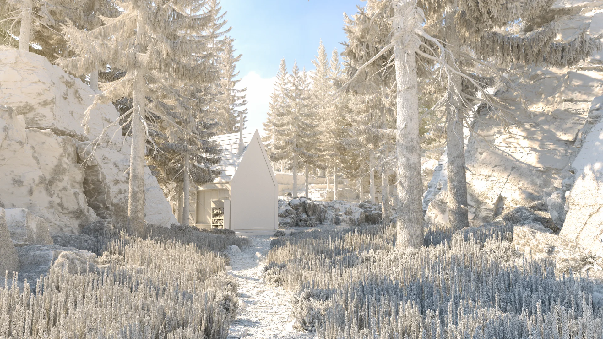 Figure 31: Final lighting, comp, and color grading applied to a 50% grey clay shaded version. Click for 4K version.