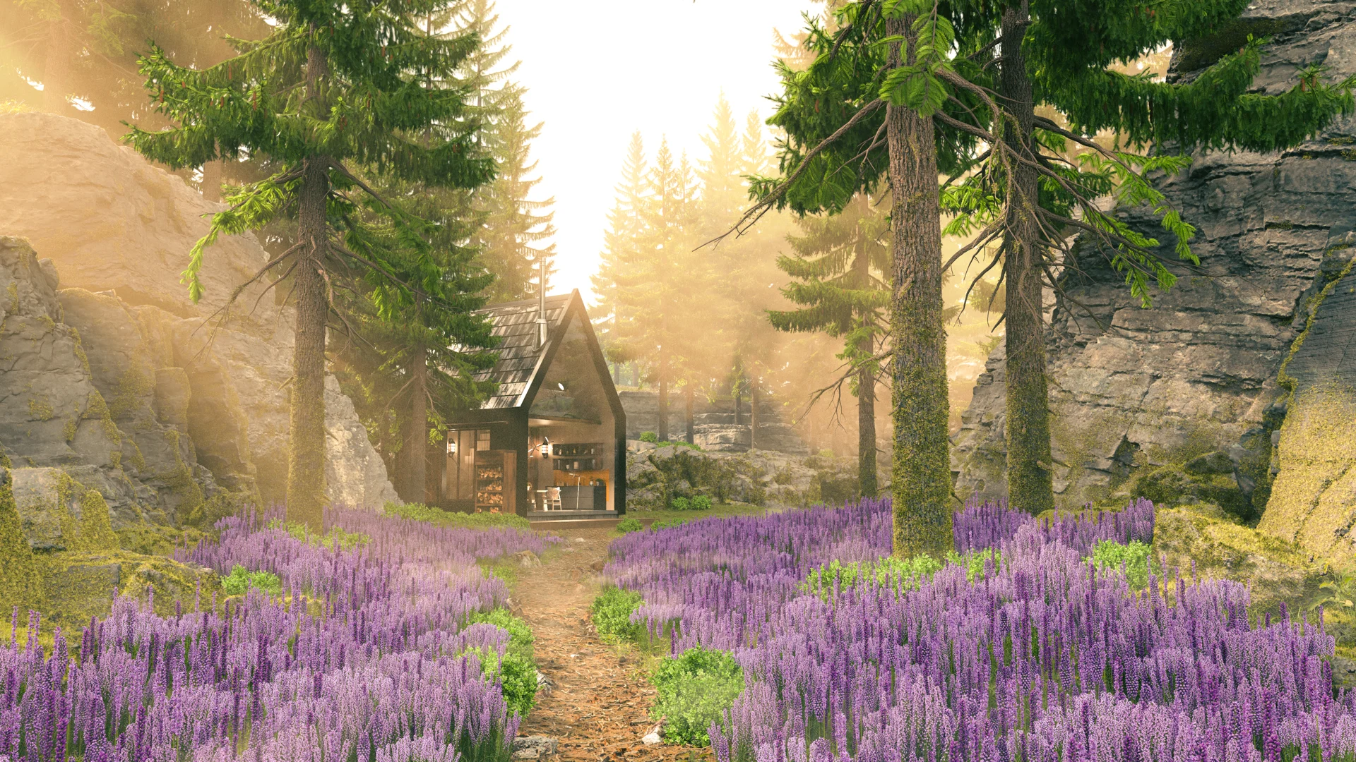 Figure 32: Final piece, alternate afternoon golden hour variant. Click for 4K version.