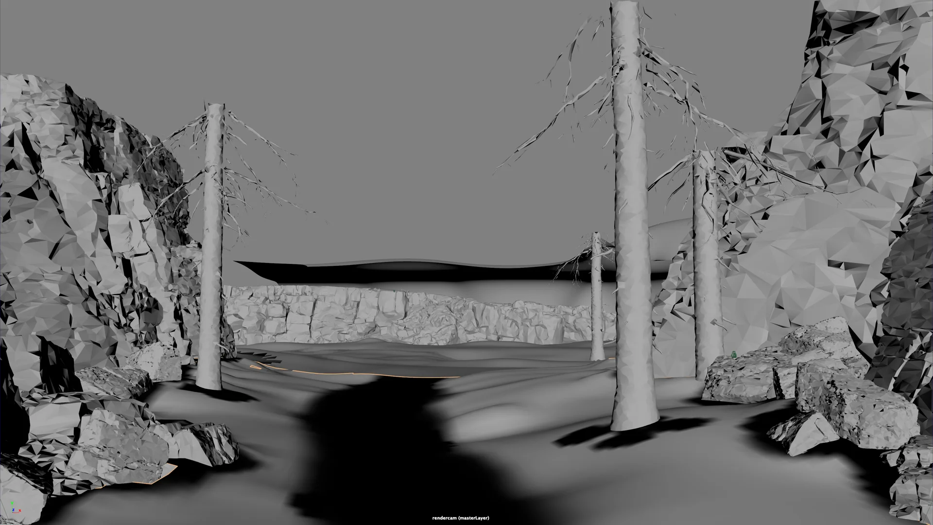 Figure 10: Density mask driving the footpath through the lupine flowers and grass.