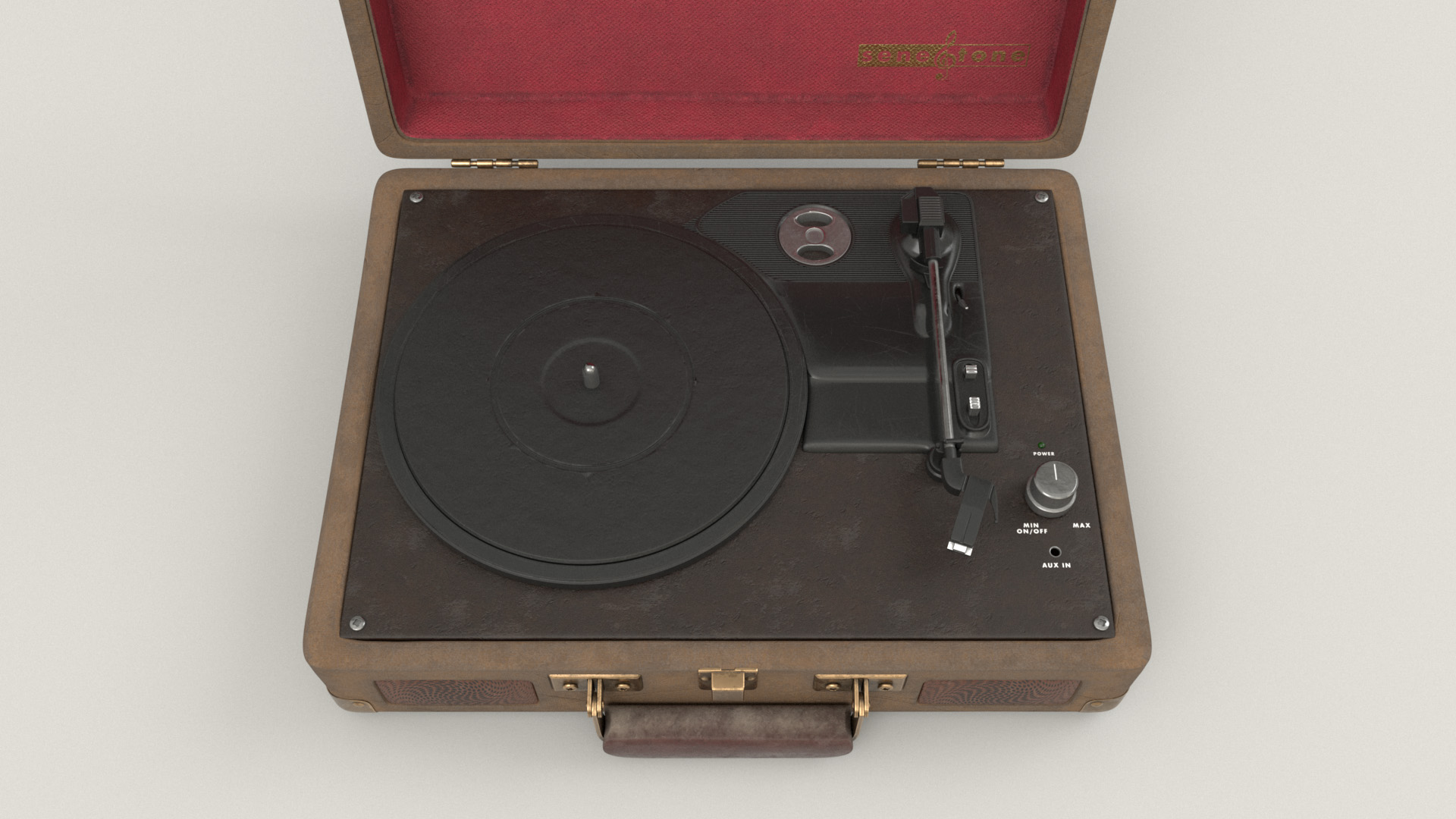 Figure 20: Close-up of the actual record player part of the briefcase.