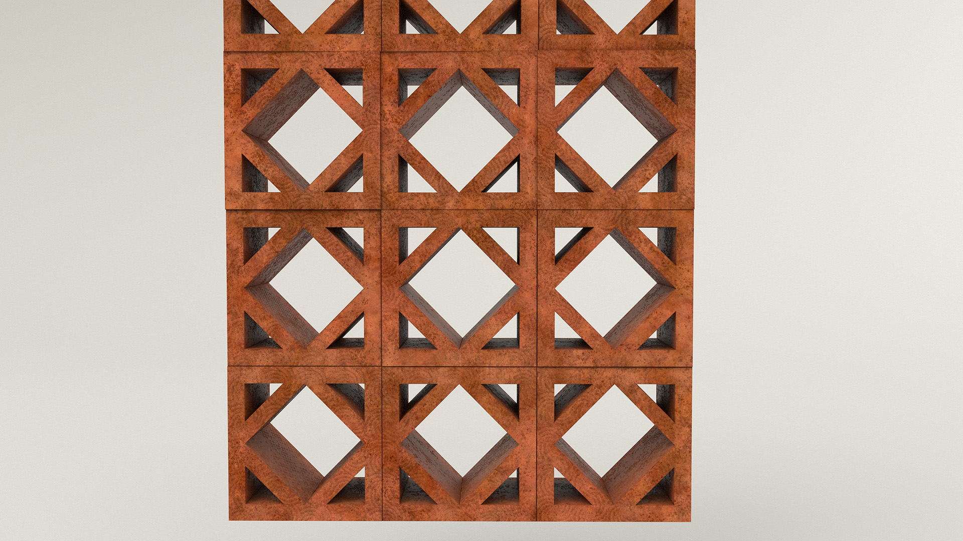 Figure 13: Lookdev test for the fired terracotta window blocks. All of the unevenness and swirly patterns are coming from roughness and displacement.